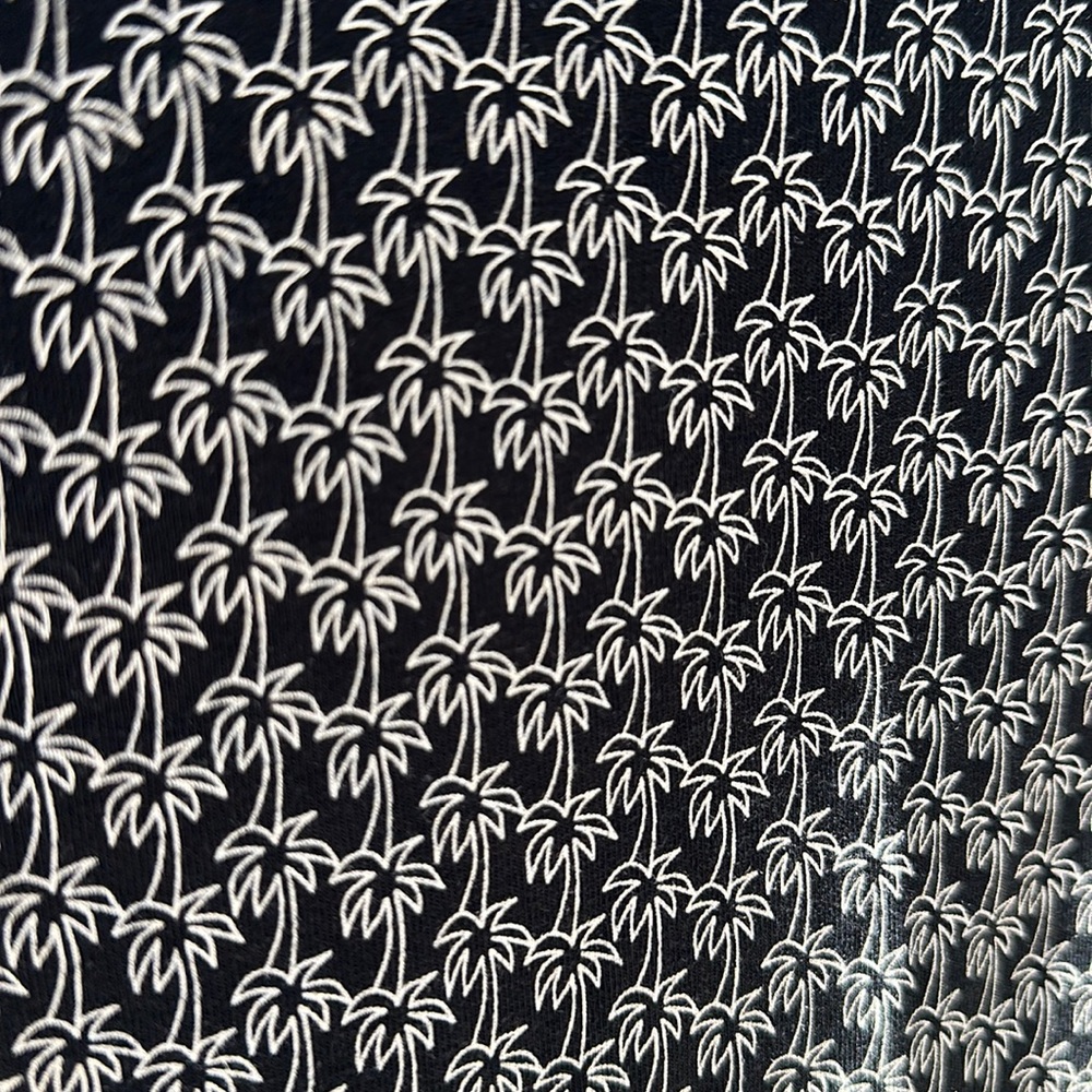 Express Palm tree Print Cotton blend short sleeve T-shirt M black/white